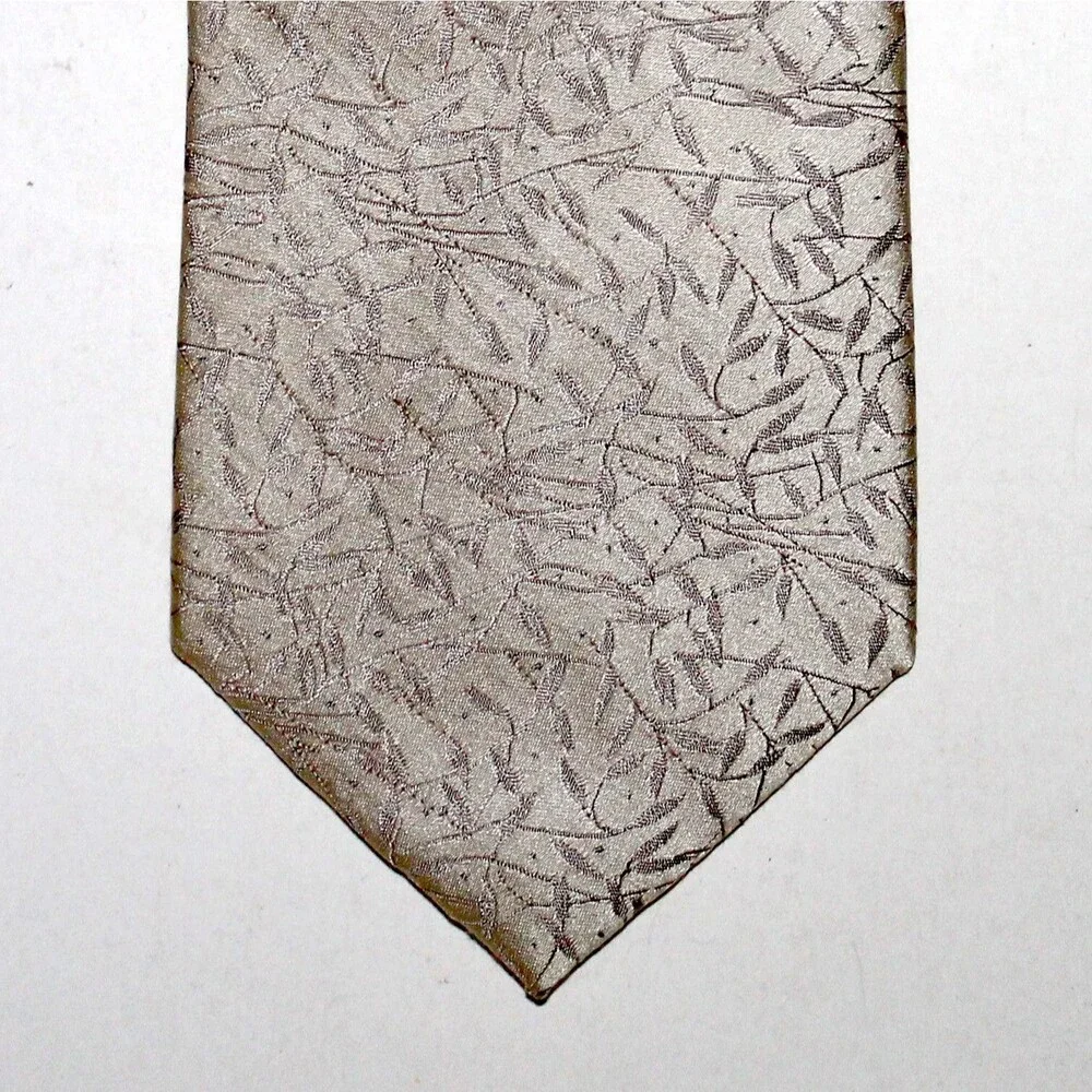 Calvin Klein Necktie gold floral silk vines leafs